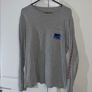 Gray Vineyard Vines Sailing Yachting Boating Pocket LS T shirt M 98 Collector